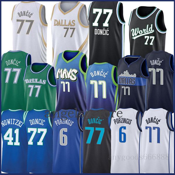 

luka kristaps 6 porzingis 77 basketball jersey doncic dirk 41 nowitzki jerseys 2021 new ivory, Black;red
