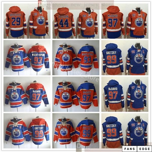 

edmonton oilers hockey hoodie jerseys 97 connor mcdavid 99 wayne gretzky 93 ryan nugent-hopkins 44 zack kassian 29 leon draisaitl hoodies, Blue;black