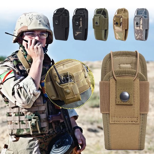 

tactical molle radio walkie talkie pouch waist bag holder pocket portable interphone holster carry bag for hunting camping