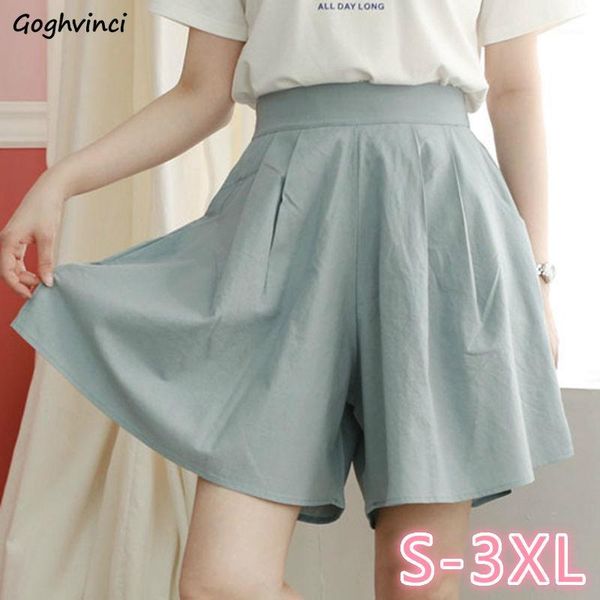 

shorts women solid plus size 3xl chic loose oversize ins harajuku casual womens korean style elegant streetwear high waist new1, White;black