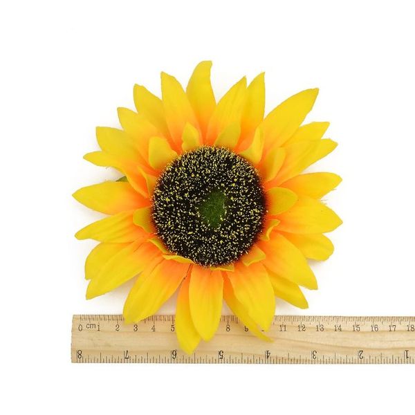 

10pcs 14cm large sunflower head artificial silk flowers for diy scrapbooking wreath home wedding decoration fak bbyagp