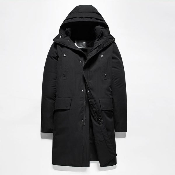 

men's down & parkas men's business long style jacket white duck standard jacket1, Black