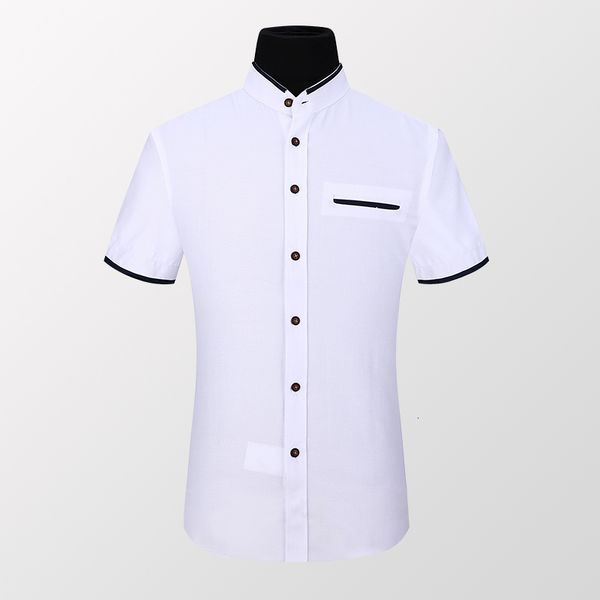 

new fashion men's luxury short sleeve shirt casual slim fit stylish shirts plus size -5xl, White;black