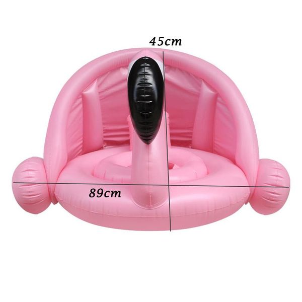 

flamingo children's inflatable circle with seat baby float kids swimming ring inflatable play pool toys swim ring with sunroof wmtfrs