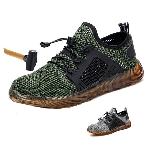 

european plus size 48 safety steel toe cap summer breathable lightweight anti-smashing stab-resistant casual site shoes y200915, Black;brown