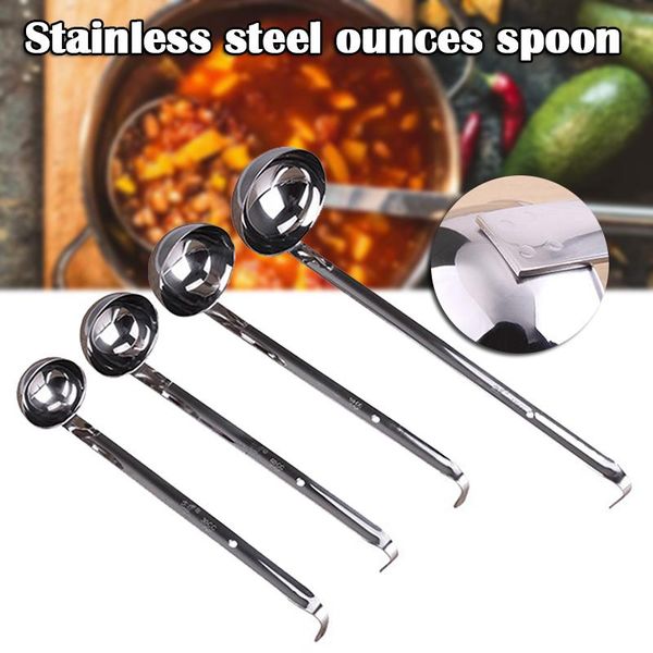 

set of 4 stainless steel soup ladle 2 ounce 4 ounce 6 8 kitchen --m25