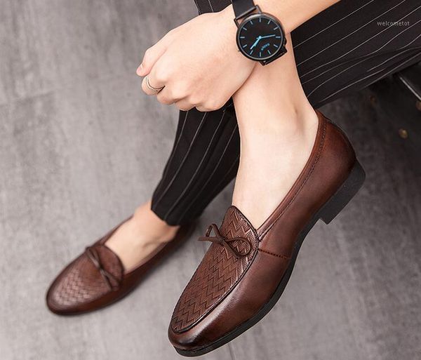 

2020 new fashion men british bowtie slip-on oxford formal shoes male wedding prom homecoming shoes sapato social masculino1, Black