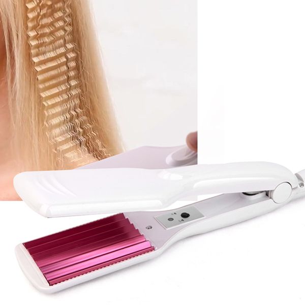 

hair straighteners professional corrugated iron straightener crimper irons fluffy wave chapinha corrugation styling tools, Black