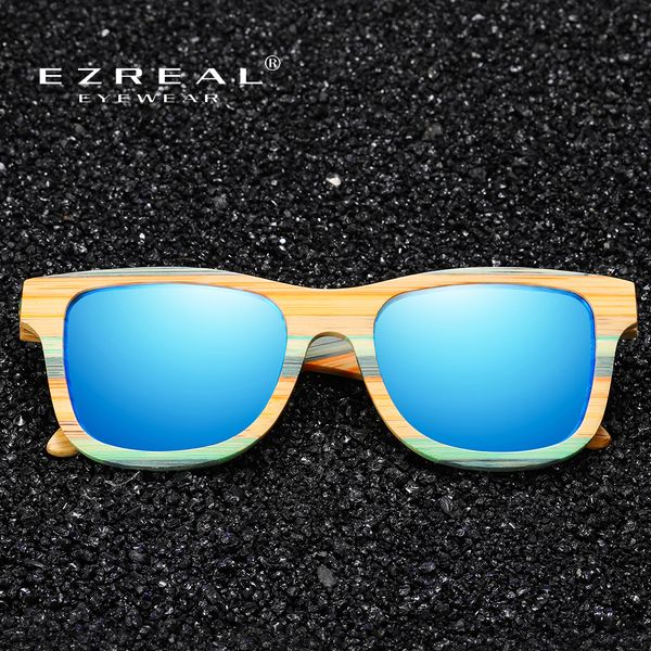 

ezreal skateboard wood bamboo sunglasses polarized for women mens new brand designer wooden sun glasses uv protection lens s3834