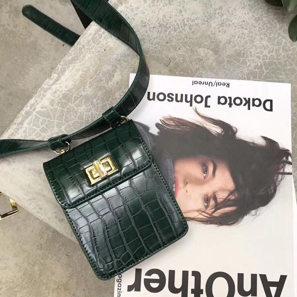 

fashion alligator women crossbody bag leather belt waist packs chic style mini shoulder bag vintage pattern small handbag