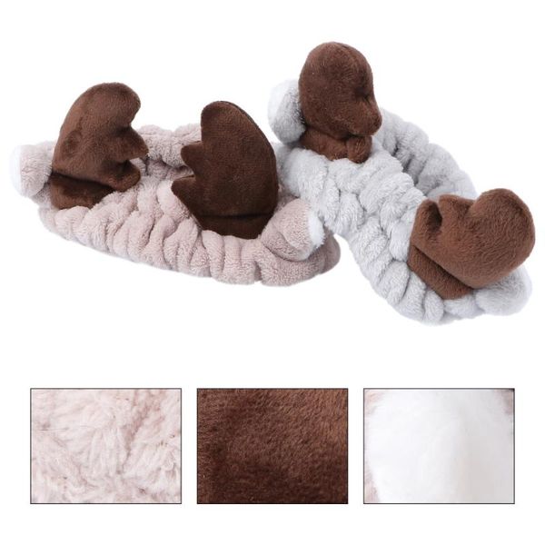 

christmas decorations 2pcs portable plush antler useful cute cartoon creative hair hoop band for home festival