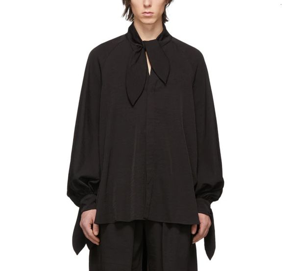 

2021 new s-6xl casual style loose design long sleeve shirt collar xuge, Black