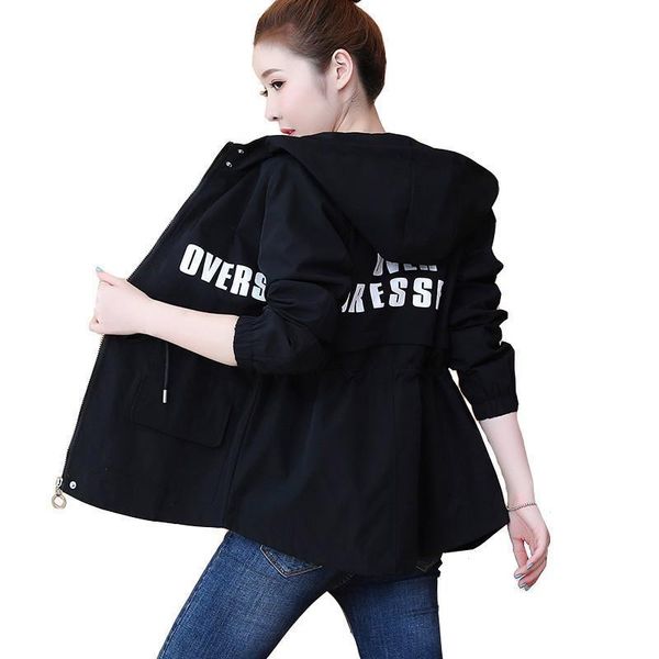 

women's hooded jackets 2020 spring causal famale windbreaker women basic jackets coats zipper pocket lightweight jackets bomber, Black;brown