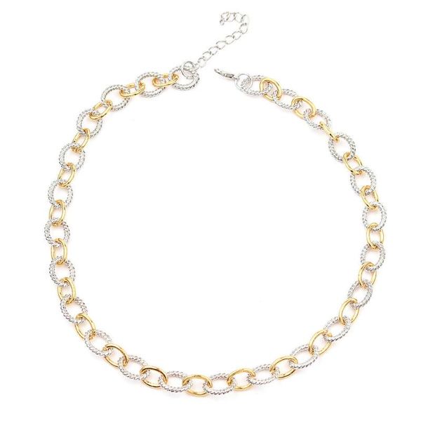 

fashion o-type chain male hip-hop necklace simple trendy motorcyclist collar jewelry chain for men roll jewelry gift accessories, Silver