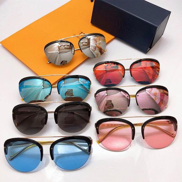 

wholesale women's sunglasses z0867u women designer half-frame style color uv400 protective lens super young fashion with original b, White;black
