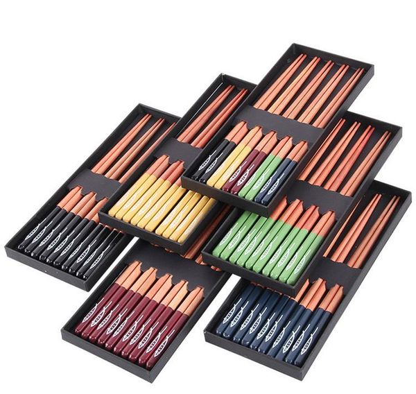 

new japanese wooden set 5 pairs of pointed chopsticks commonly used in home use and a box of 23cm dinner chopsticks t3i5039 jllzdrb