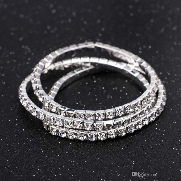 

bracelet bracelets 3.6mm crystal 1 stretch row rhinestone bangle cuffs for women wedding jewelry gift 16 colorsoutletm5b