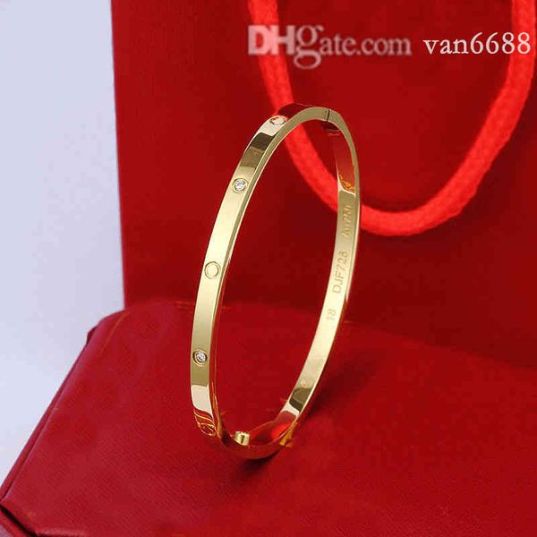 

with box digner women men bracelet carti bangle diamond cf love screw party wedding couple gift van fashion luxury jewelry, Black