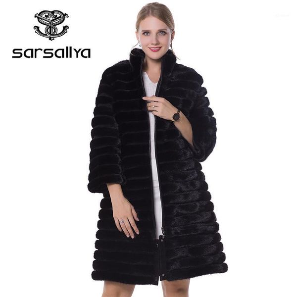 

sarsallya real fur women fur coats genuine leather styles mink coat fashion slim winter coats of sell well natural1, Black