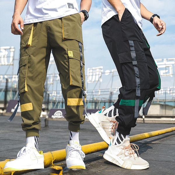 

men fashion ins cargo pants loose student harem pants men hip hop male casual black sweatpants streetwear trousers