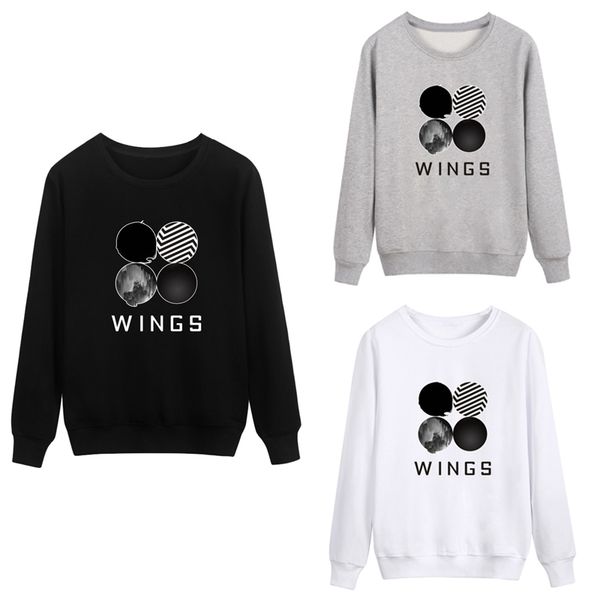 

9278#2020 new bulletproof youth league wings letter pattern round neck long sleeve sweater, Black