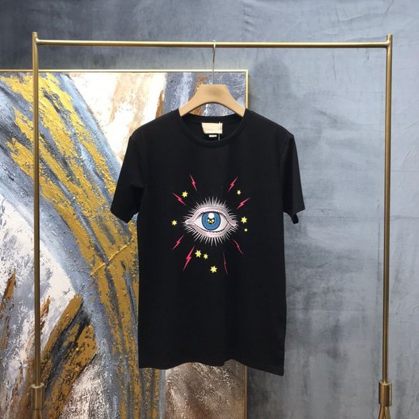 

big tshirt summer mens sleeve spring eye print 2020 fashion t designer women shirts cotton europe short italy lreal, Black
