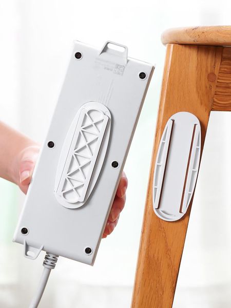 

hooks & rails 6 - 1pcs home-wall-mounted plug-in board router line holder without perforation install bottom