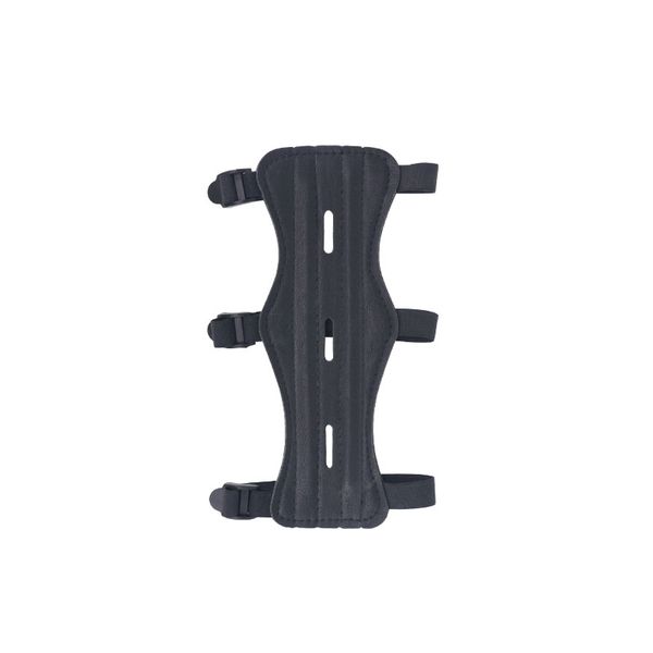 

hunting archery wrist support 3 strap target arm guard protection bow adjustable strap outdoor protector gear, Black;red