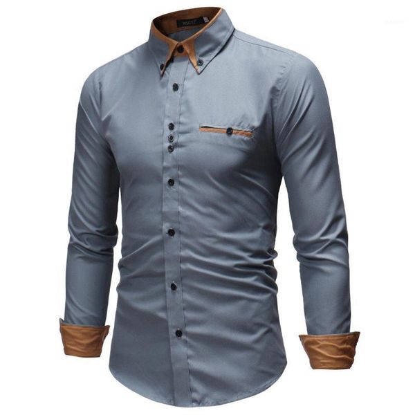 

brand new men's stylish long sleeve casual collar slim fit formal designer business solid shirt1, White;black