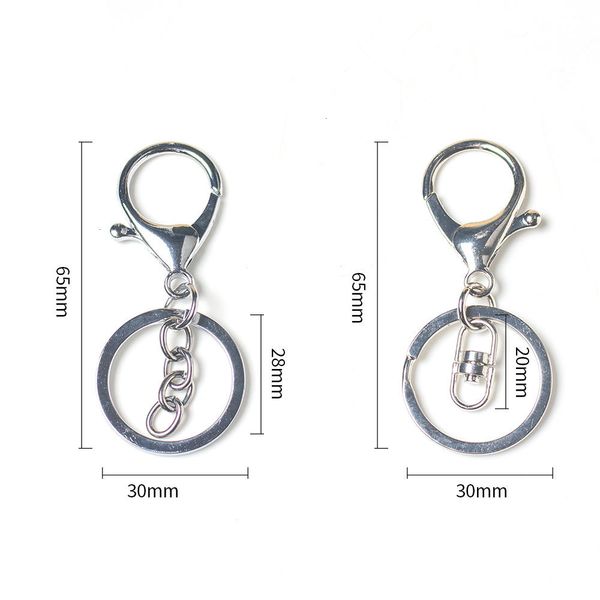 

buckle alloy lobster 5pcs/lot hook chain key zinc ring pendant bag metal jewelry accessories, Silver
