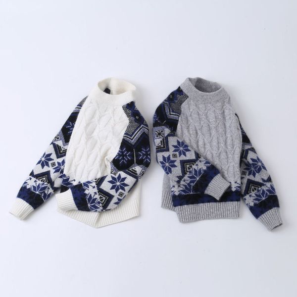 

new wear pullover cashmere men's middle and large children's undergarment baby's sweater double layer, Blue