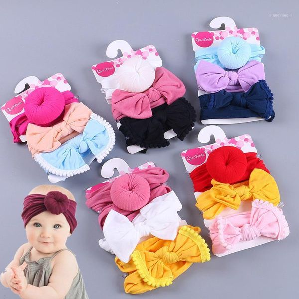 

3pcs toddler floral headband baby gils elastic bowknot hair accessories kids girls solid cute hairband sets suit for 6m-3t girls1, Slivery;white