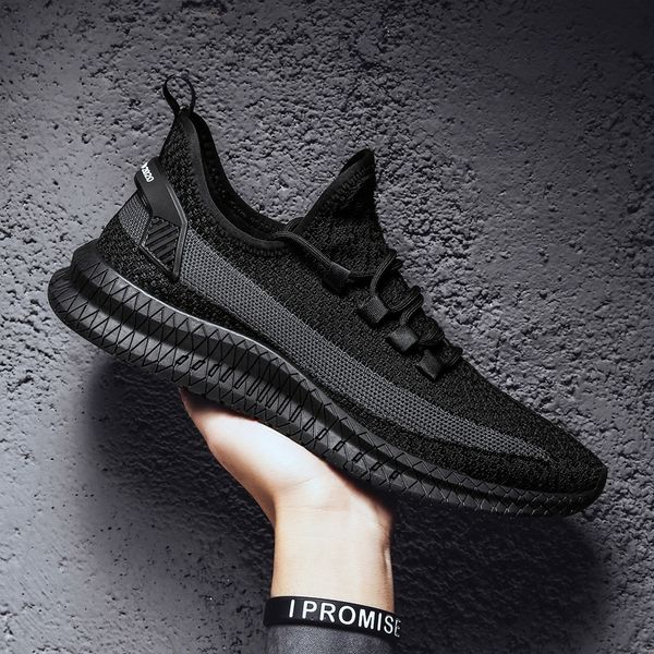 

male breathable comfortable casual shoes fashion men canvas shoes lace up wear-resistant men sneakers zapatillas deportiva y200801, Black