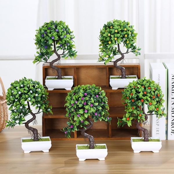 

decorative flowers & wreaths simulation potted green bonsai decoration small home decor table ornaments for office decoration1