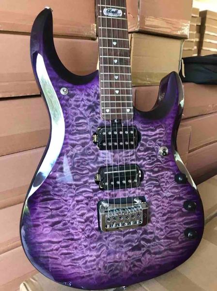 

custom flame maple purple electric guitar