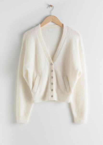 

women's knits & tees women sweate spring and summer style ladies v-neck single-breasted wool short wild knitted cardigan, White