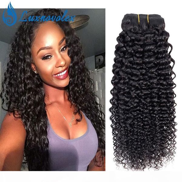 

8a malaysian curly hair 3 or 4 bundles unprocessed brazilain peruvian indian virgin hair kinky curly human hair extensions natural color, Black;brown