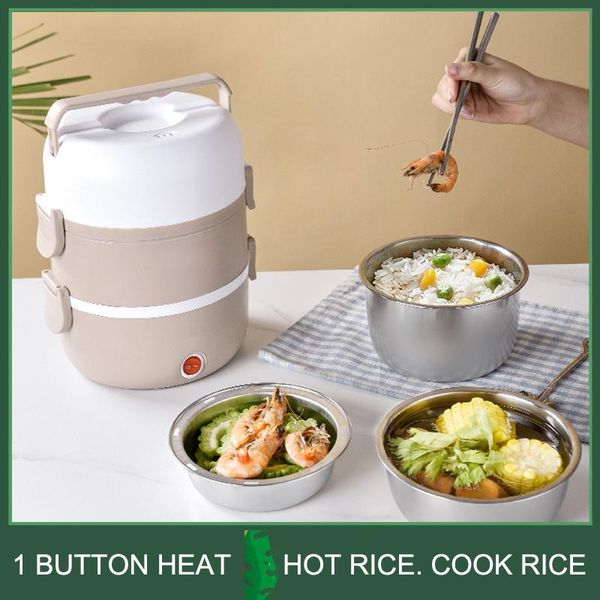 

electric skillets multifunctional portable stainless steel rice cooker with artifact heat preservation and automatic heating lunch box