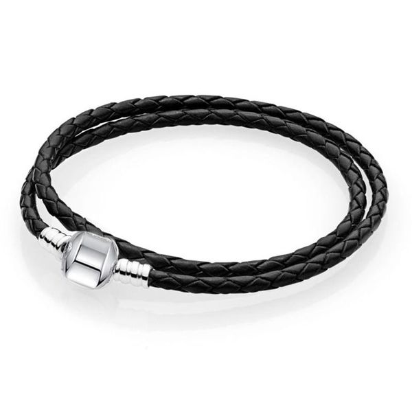 

yexcodes dropshipping white / black кожаная цепь charm bractelet подходит для diy beas fine bracte для женщин любовник ювелирные изделия под