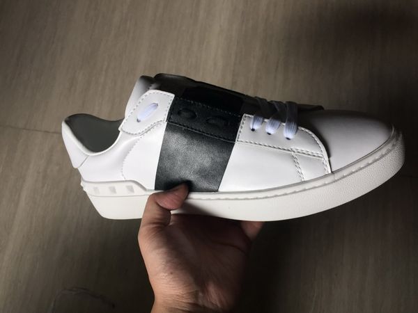 

fashion rivet selling fashion men women luxury designer shoes open black bandage classic real leather casual shoes