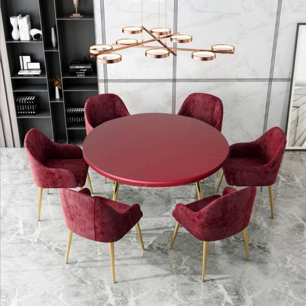 

fitted table cover cloth elastic edged round soft tablecloth up to 120cm dia1
