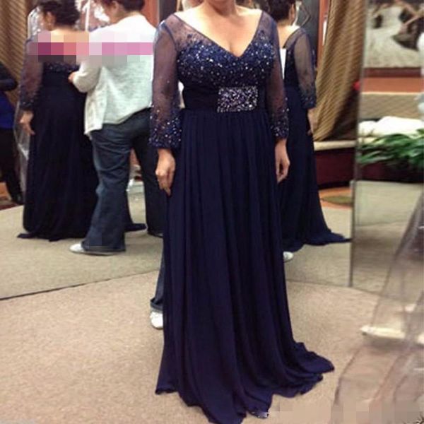 

setwell v-neck sheath mother of the bride dresses long sleeves sequins beaded floor length pleated chiffon wedding guest gowns, Black;red