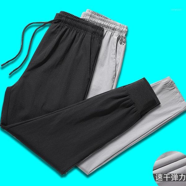 

men's pants 2021 summer casual men's loose quick-drying ice silk breathable nine-point stretch sports harem1, Black