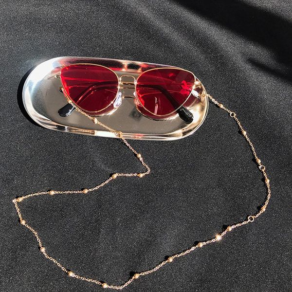 

new chic women gold silver eyeglass chains beaded sunglasses cord reading glasses strap chain eyewears cord holder lanyards h jllyhi