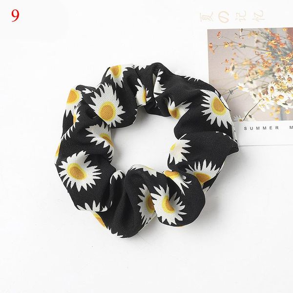 

daisy floral print hair rings chiffon gum rope ring for girls cute elastic ponytail headbands summer elegant rubber bands q sqccnd