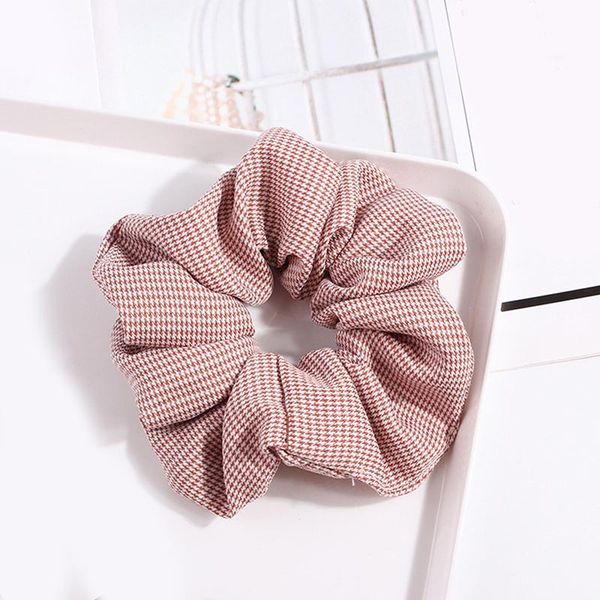 

simple elastic hair bands plaid splicing scrunchies summer spring cute headband for women girl ponytail holder hair accessories q bbyjoy