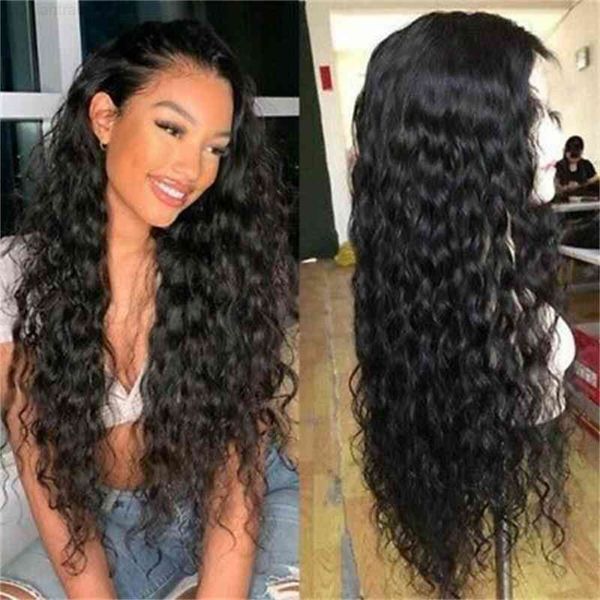 

new women's high temperature silk long curly wig head cover, Black
