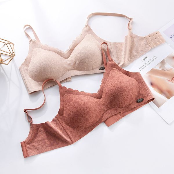 

plain oxygen bra, trace and no steel ring underwear, thin lace latex back button high-end bra, Red;black