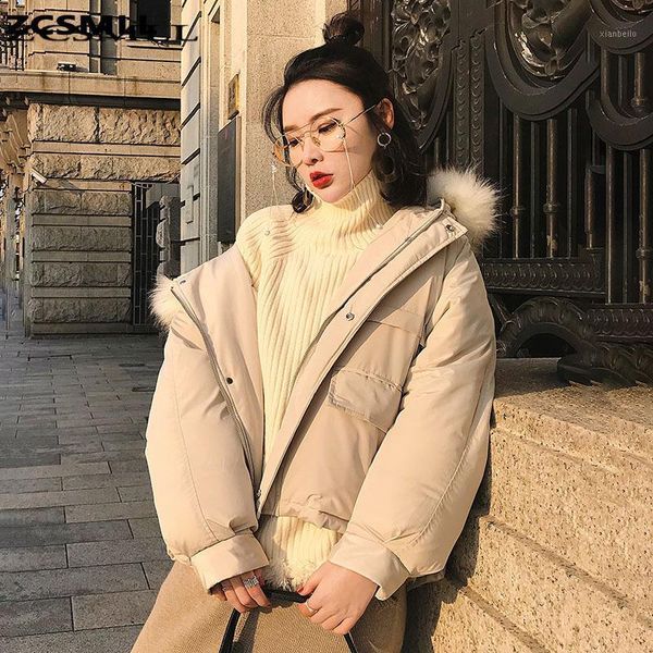 

zcsmll down padded jacket women short winter 2021 new style korean girlfriends padded jacket loose1, Black