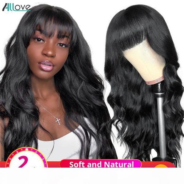 

allove brazilian body wave loose deep curly human hair wigs with bangs peruvian straight kinky curly none lace wigs indian hair malaysian, Black;brown